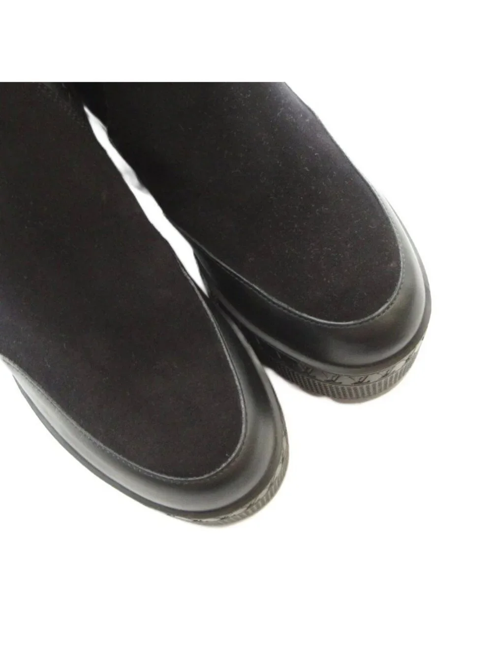 Louis Vuitton Laureate Monogram Boots Short Logo Suede Platform Black